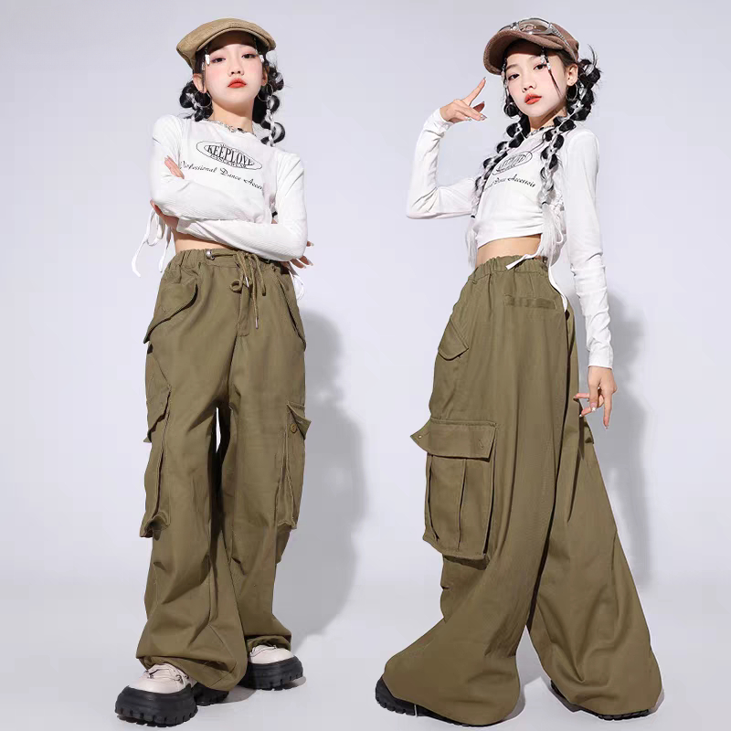 Street Fashion Outfit Girl - Girls Hip Hop Crop Top Loose