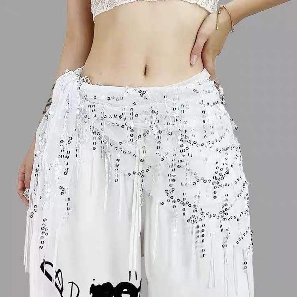 Street Fashion Thailand - Sequins Belly Dance Belt Tassels Jazz