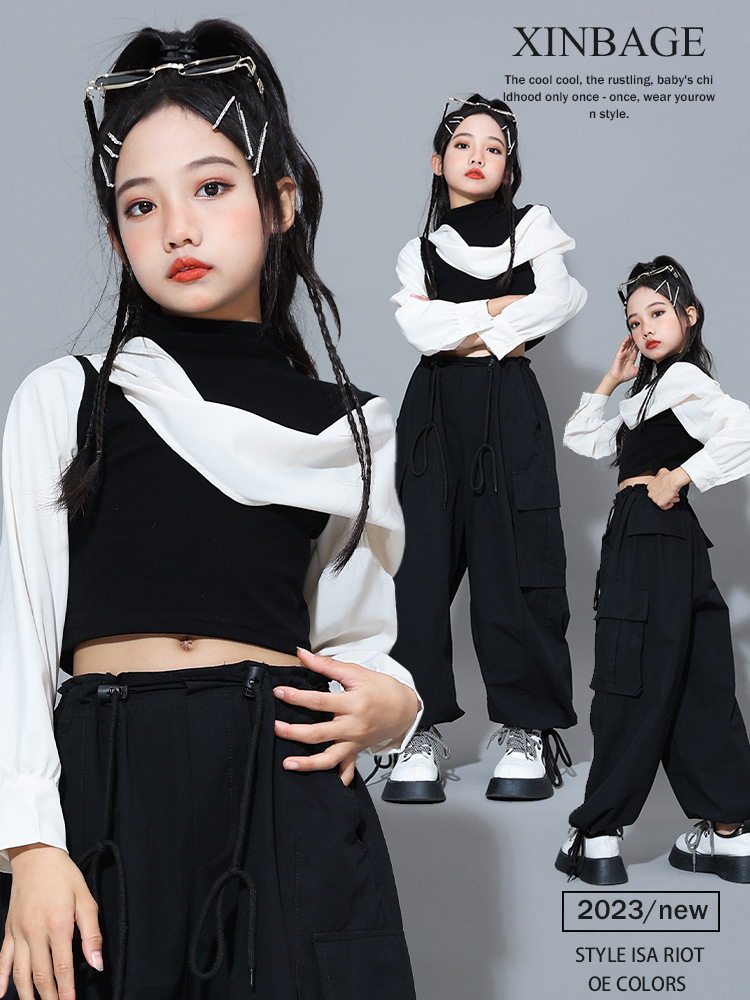 Street Fashion Outfit Girl - Girls K-pop Hip Hop Dance Crop