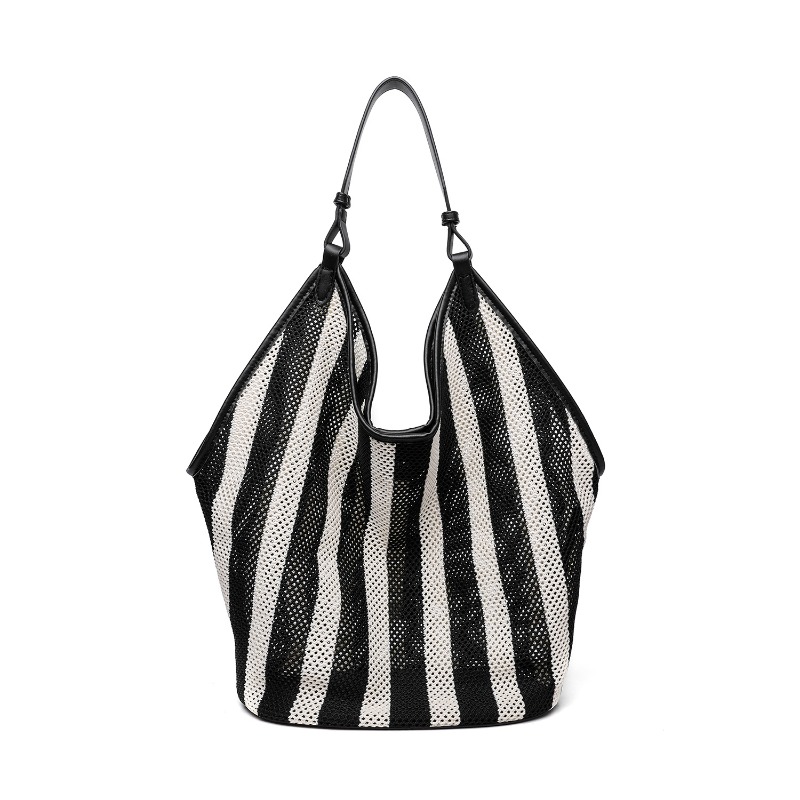 Striped Woven Large Capacity T - Tote Bag Canvas Print ulasan dan harga