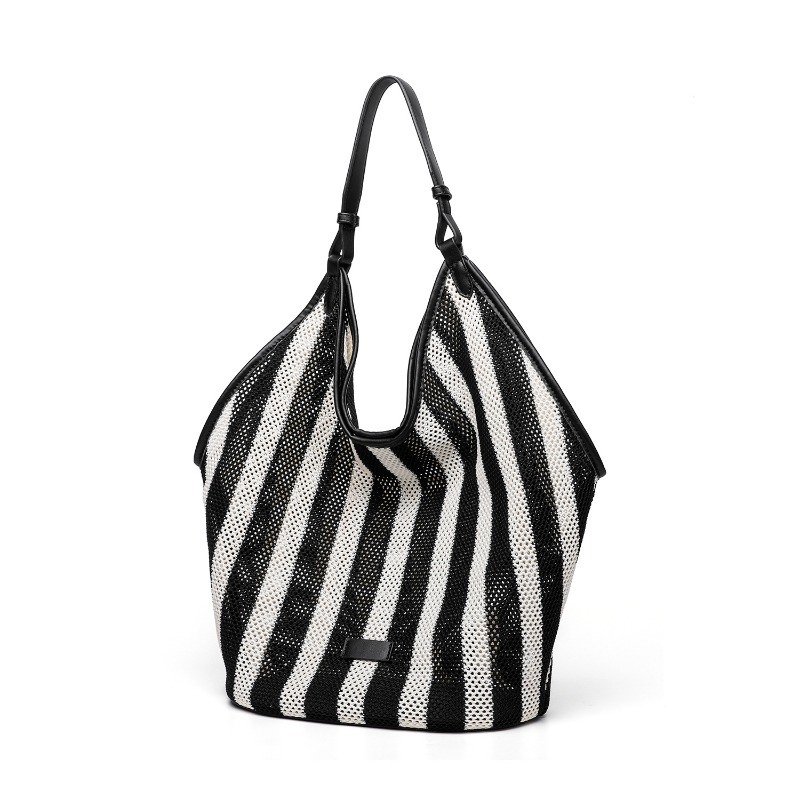 Striped Woven Large Capacity T - Tote Bag Canvas Print ulasan dan harga