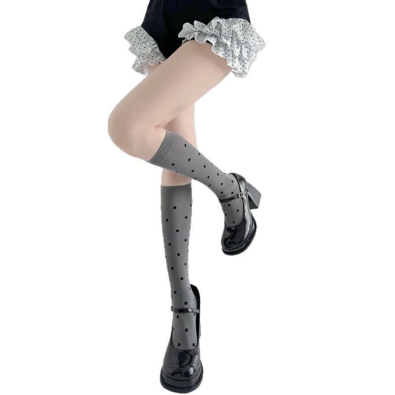 Spring Autumn Ultra Thin Polka - Japanese Street Fashion Female ulasan dan harga