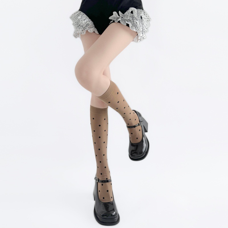 Spring Autumn Ultra Thin Polka - Japanese Street Fashion Female ulasan dan harga