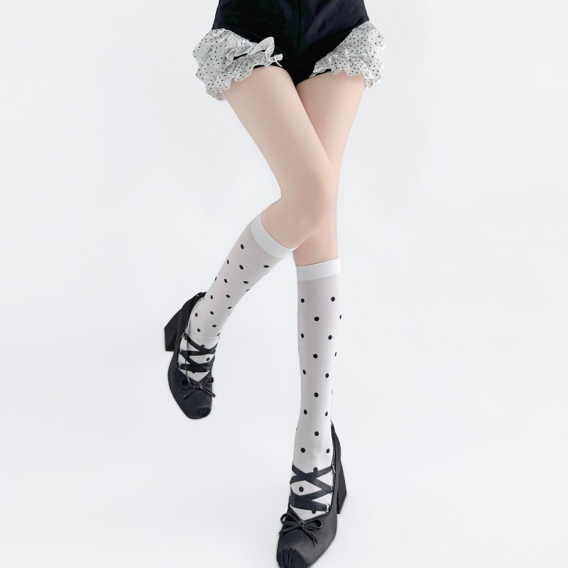 Spring Autumn Ultra Thin Polka - Japanese Street Fashion Female ulasan dan harga