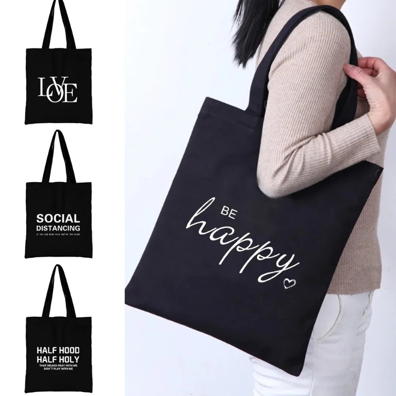 Kawaii Cartoon Orange Cat Prin - Tote Bag Canvas Print ulasan dan harga