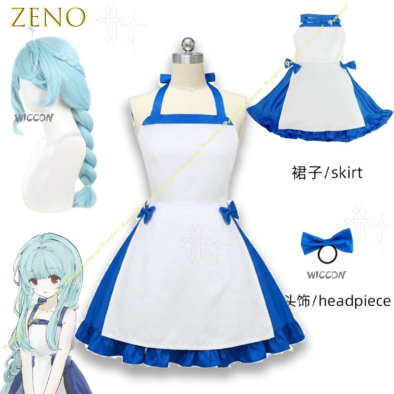 Blue Character Dress Zeno Summ - Japanese Street Fashion Female ulasan dan harga
