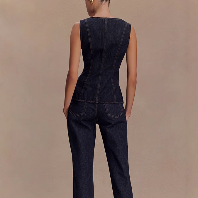 Summer Denim Pant Sets Women 2 - Street Fashion Vest ulasan dan harga