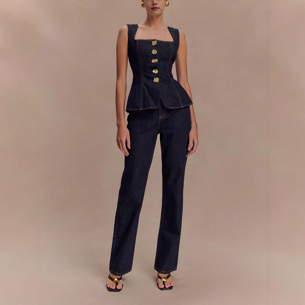 Summer Denim Pant Sets Women 2 - Street Fashion Vest ulasan dan harga