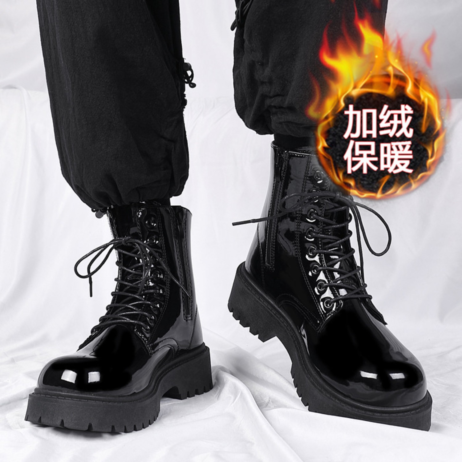 Men's warm plush high-top boot - Street Fashion Plus Size ulasan dan harga