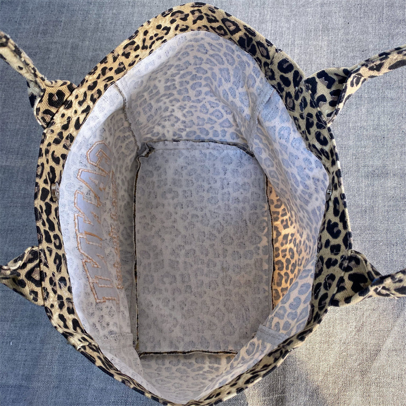 Unisex Leopard Print Embroider - Tote Bag Canvas Print ulasan dan harga