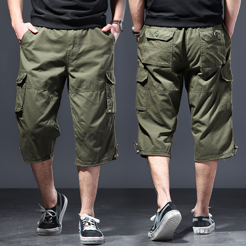 Men's Cotton 3/4 Pants Loose P - Street Fashion Plus Size ulasan dan harga