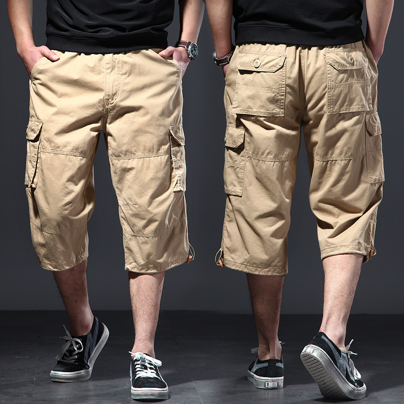Men's Cotton 3/4 Pants Loose P - Street Fashion Plus Size ulasan dan harga