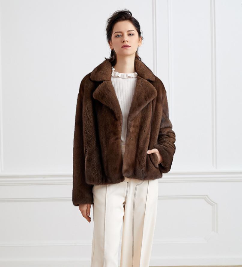 Women's 100% Genuine Mink Fur  - Street Fashion Logo ulasan dan harga