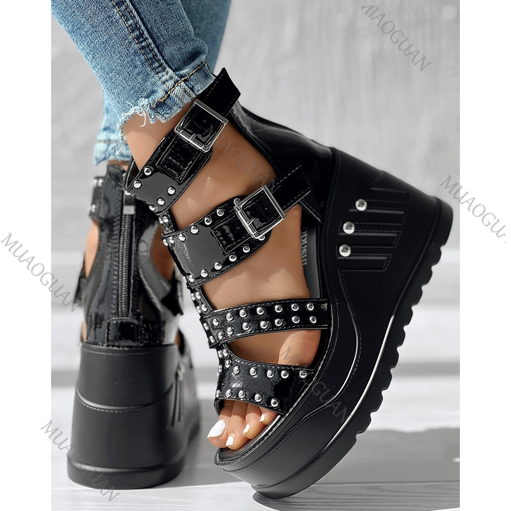 Fashion Women Peep Toe Black S - Street Fashion Designers ulasan dan harga