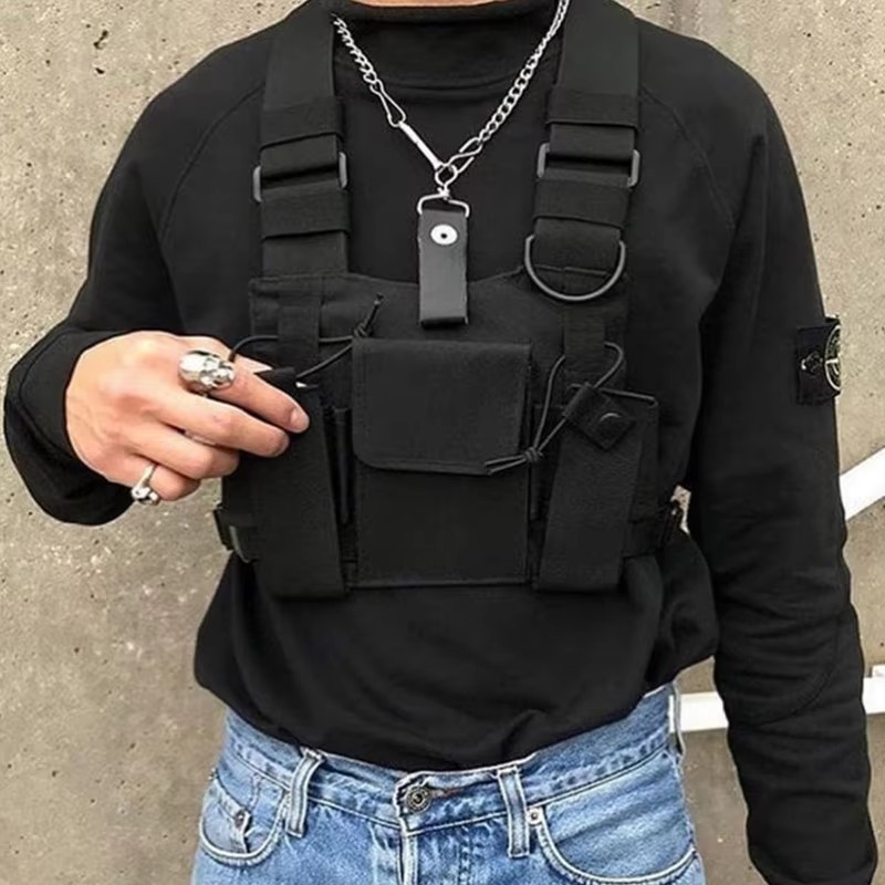Functional Tactical Chest Bag  - Street Fashion Vest ulasan dan harga
