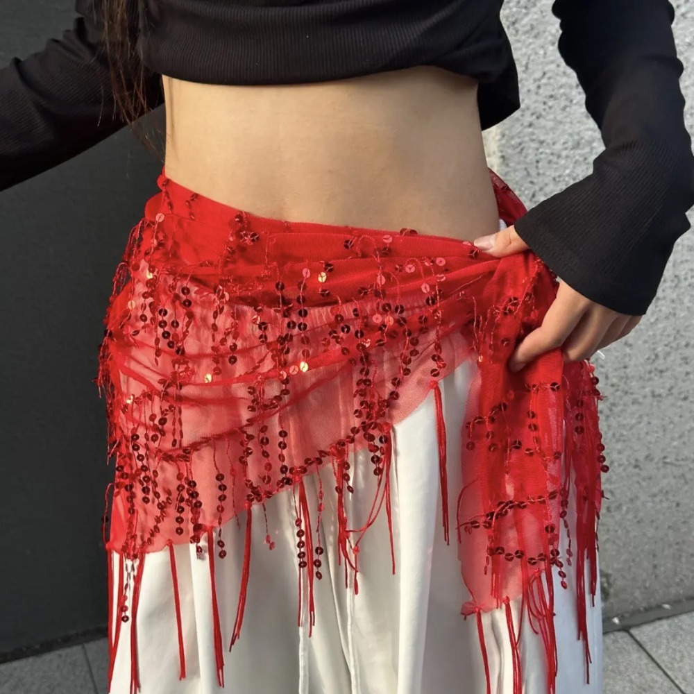 Sequins Belly Dance Belt Tasse - Street Fashion Thailand ulasan dan harga