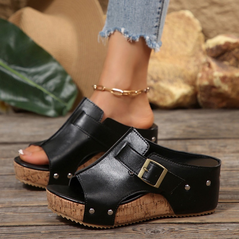Cork Wedge Sandals Womens Plus - Street Fashion Plus Size ulasan dan harga