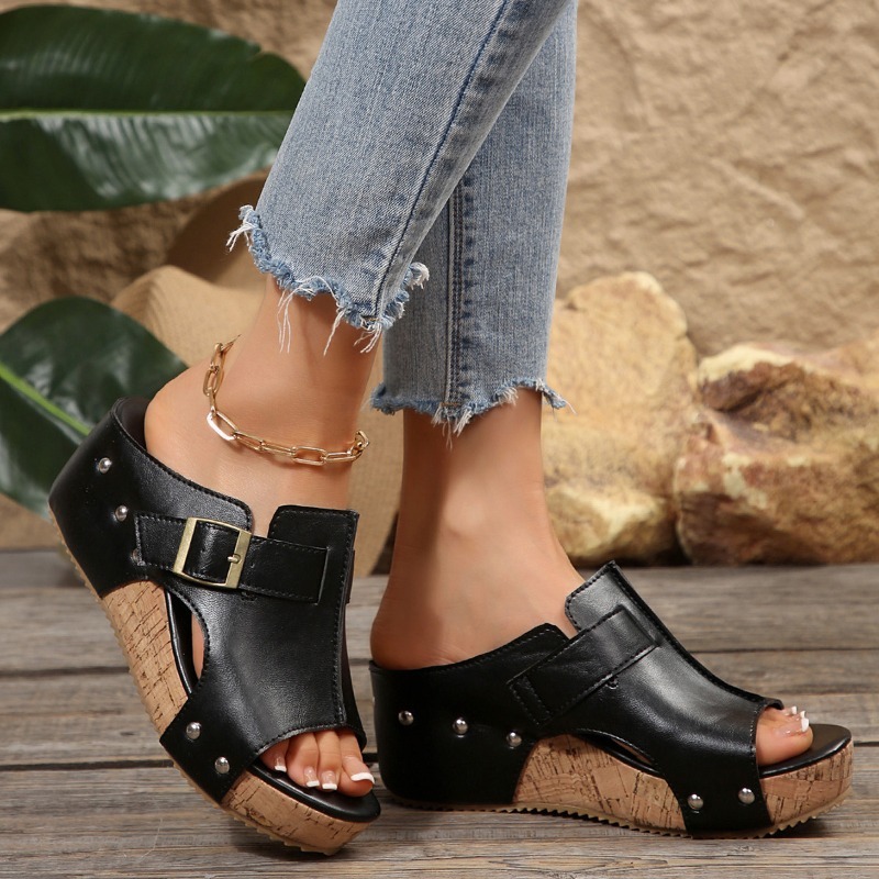 Cork Wedge Sandals Womens Plus - Street Fashion Plus Size ulasan dan harga