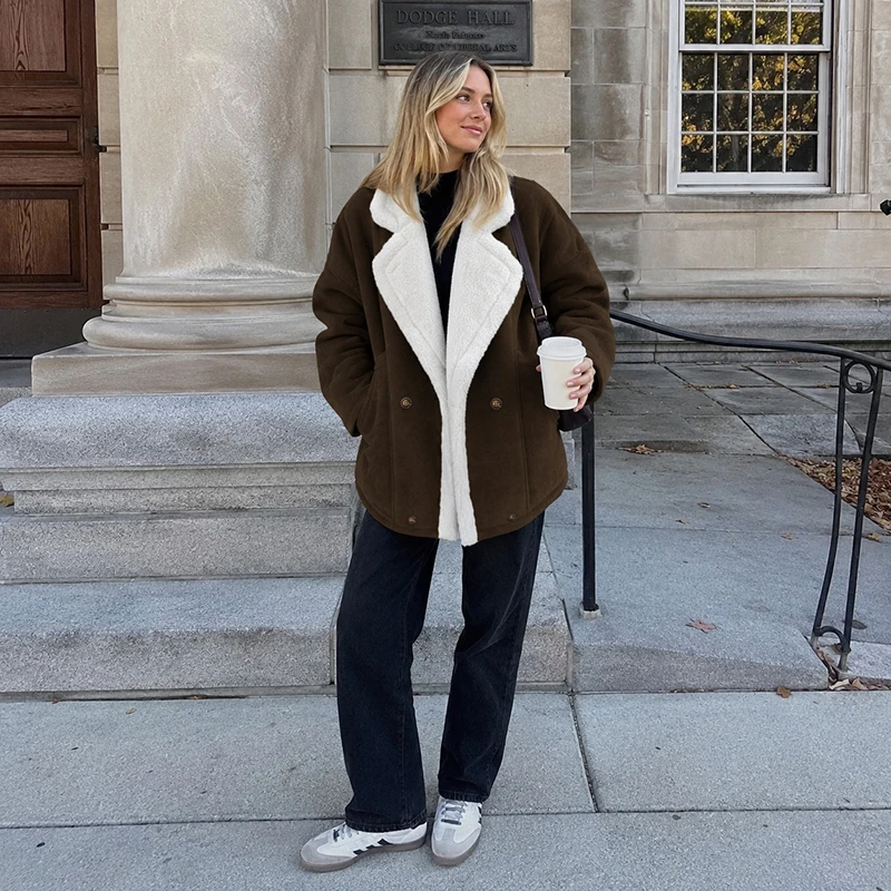 Fashion Women Thick Coat Turn- - Street Fashion Winter 2026 ulasan dan harga
