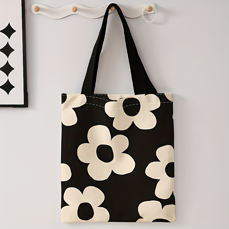 Yellow flower printed tote bag - Tote Bag Canvas Print ulasan dan harga