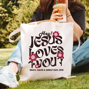 Jesus Loves You Inspirational  - Tote Bag Canvas Print ulasan dan harga