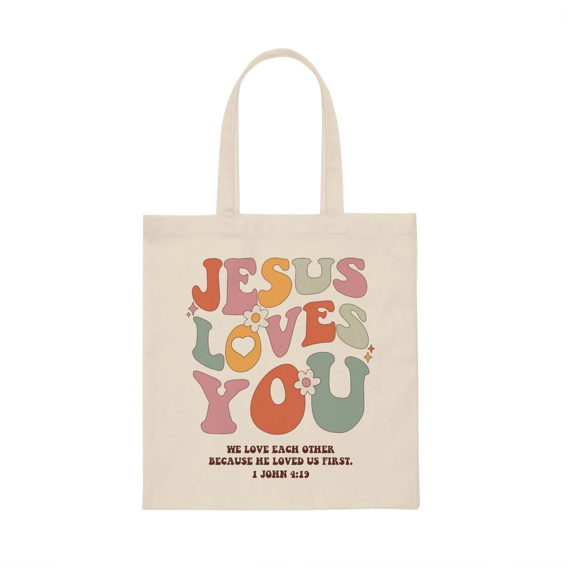 Jesus Loves You Inspirational  - Tote Bag Canvas Print ulasan dan harga
