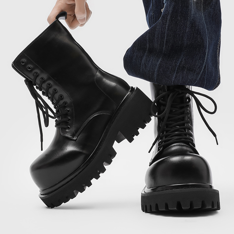 High Top Leather Boots for Cou - Street Fashion Plus Size ulasan dan harga