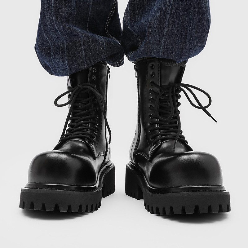 High Top Leather Boots for Cou - Street Fashion Plus Size ulasan dan harga