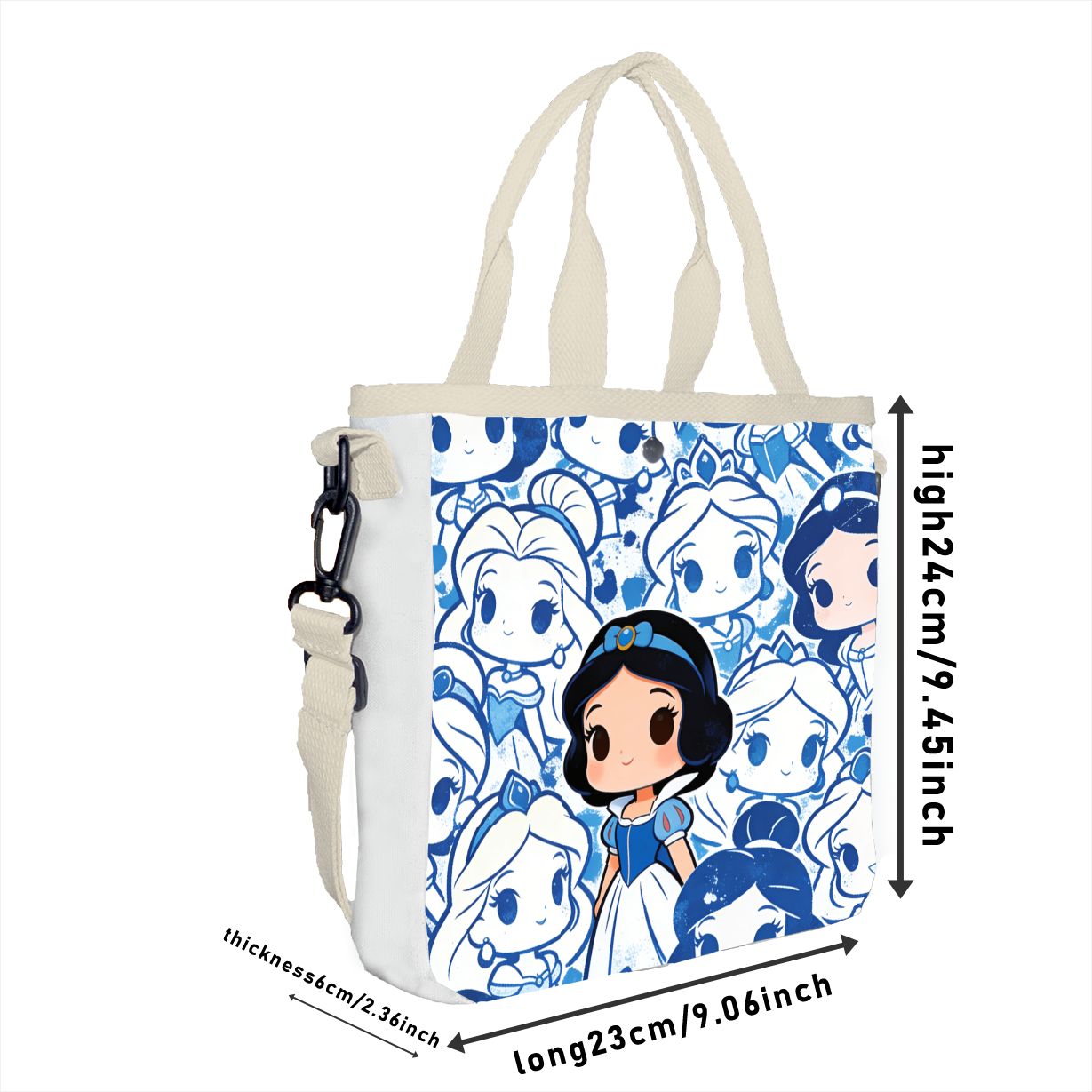 Cartoon snow white Characters  - Tote Bag Canvas Print ulasan dan harga