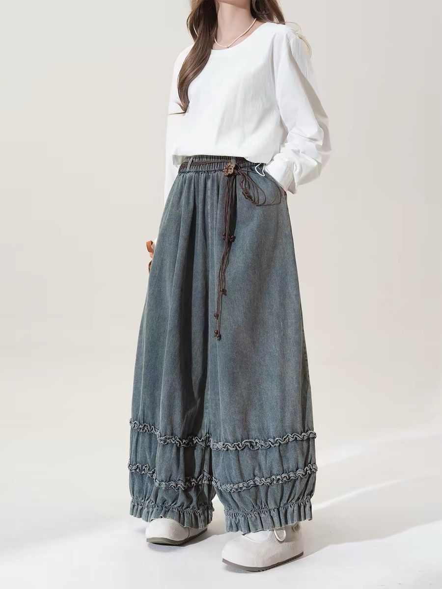 Japanese Retro Solid Color Loo - Japanese Street Fashion Female ulasan dan harga