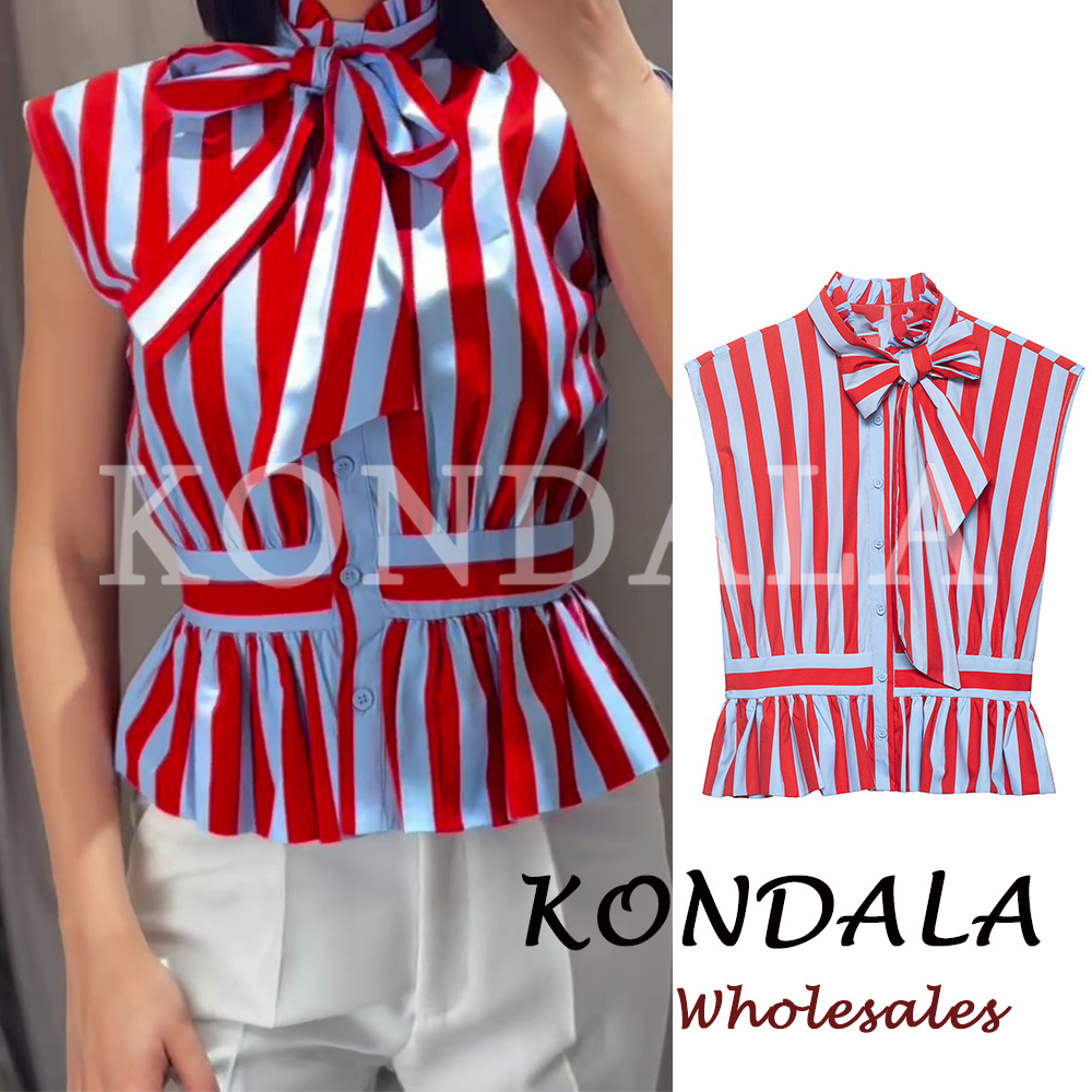 KONDALA Chic Striped Y2K Women - Street Fashion Vest ulasan dan harga