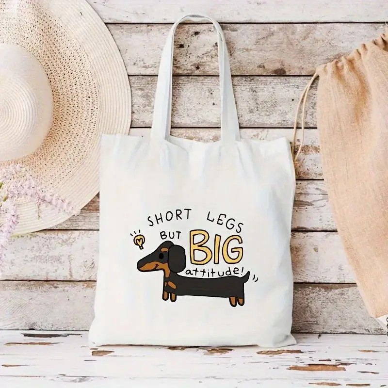Cute Dachshund Funny Handbags  - Tote Bag Canvas Print ulasan dan harga