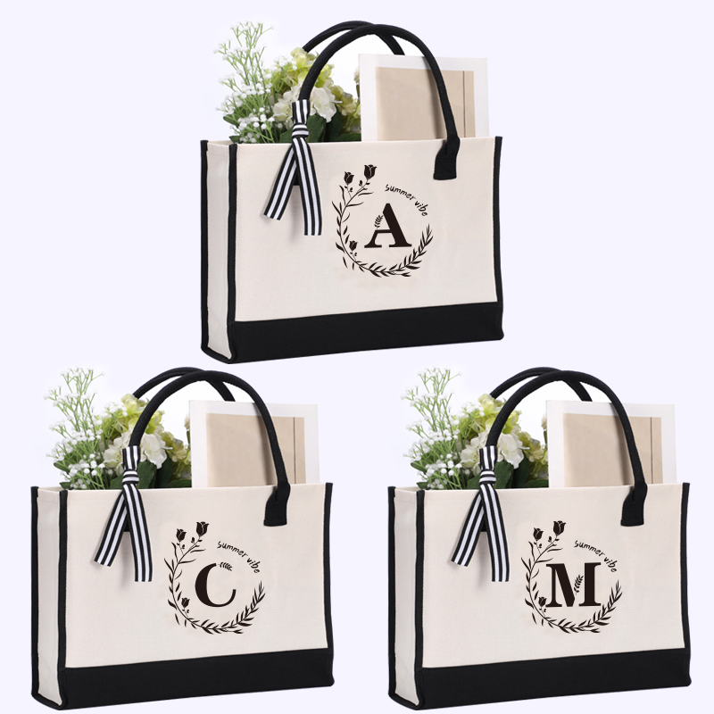 Leather letter print tote bag, - Tote Bag Canvas Print ulasan dan harga