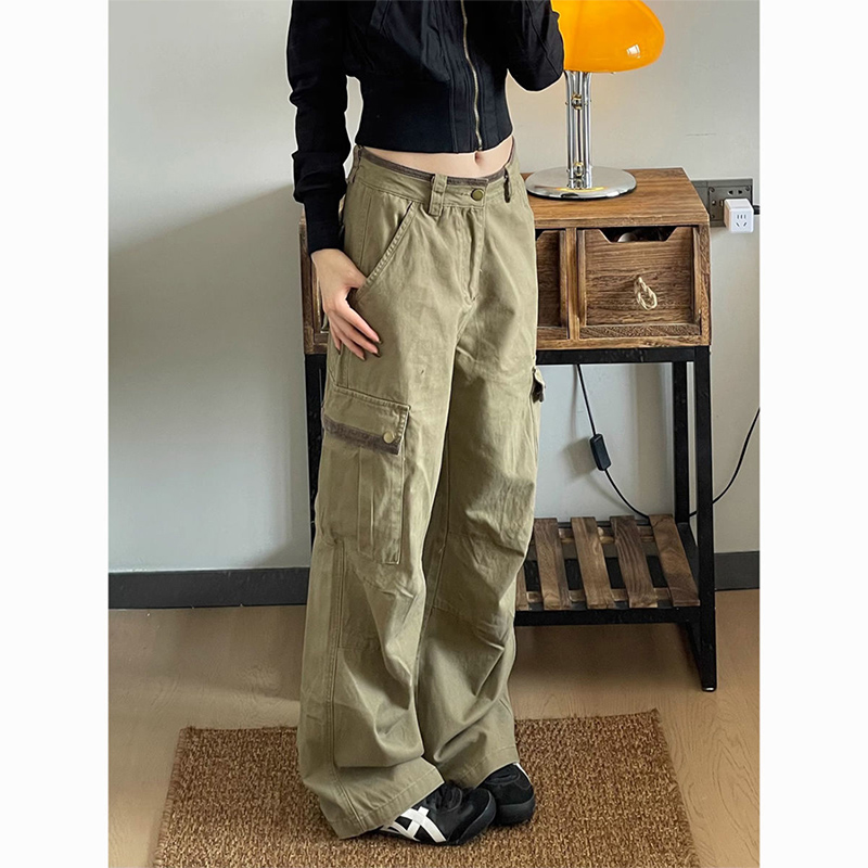 New Baggy Khaki Cargo Pants Wo - Japanese Street Fashion Female ulasan dan harga