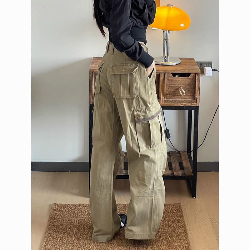 New Baggy Khaki Cargo Pants Wo - Japanese Street Fashion Female ulasan dan harga