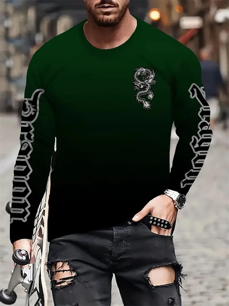 Simple Longteng Print Autumn F - Street Fashion Casual ulasan dan harga