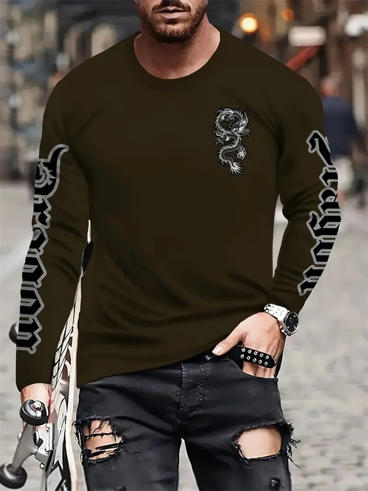 Simple Longteng Print Autumn F - Street Fashion Casual ulasan dan harga