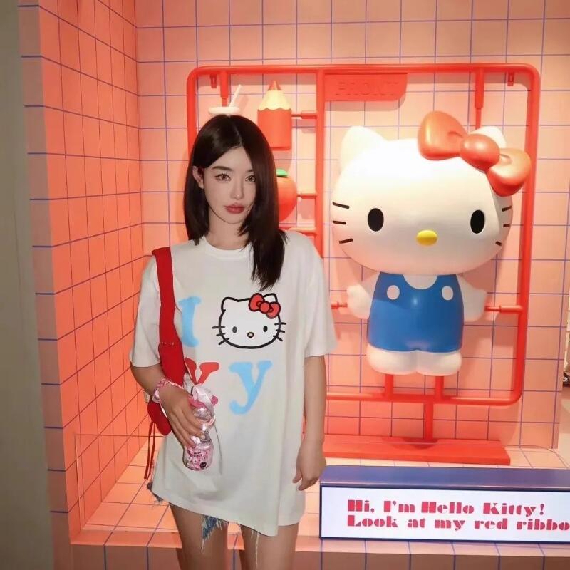 Short-Sleeved Sanrio Summer Pu - Street Fashion Casual ulasan dan harga