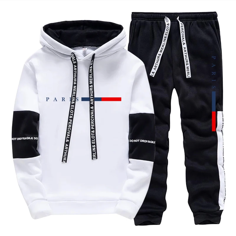Men's Set/Hoodie/Pants Paris F - Street Fashion Casual ulasan dan harga