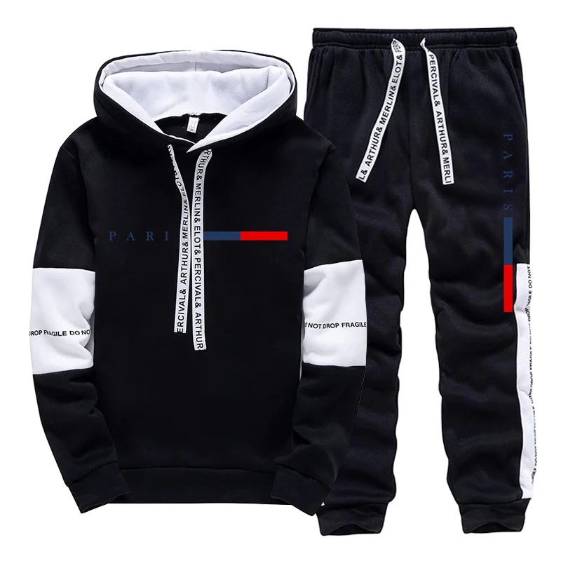 Men's Set/Hoodie/Pants Paris F - Street Fashion Casual ulasan dan harga