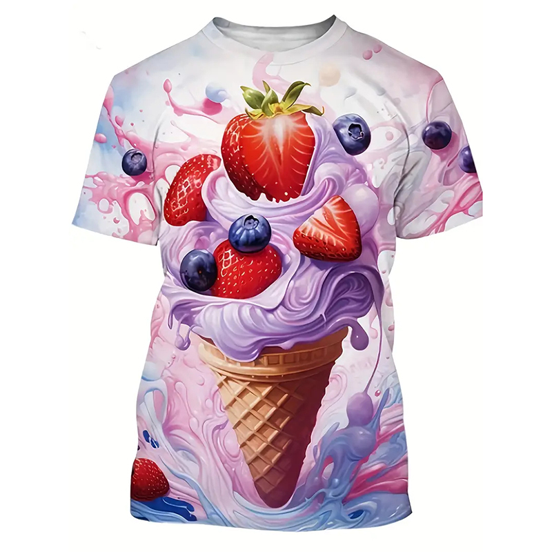Ice Cream Color Fashion T-shir - Street Fashion Trends 2025 ulasan dan harga