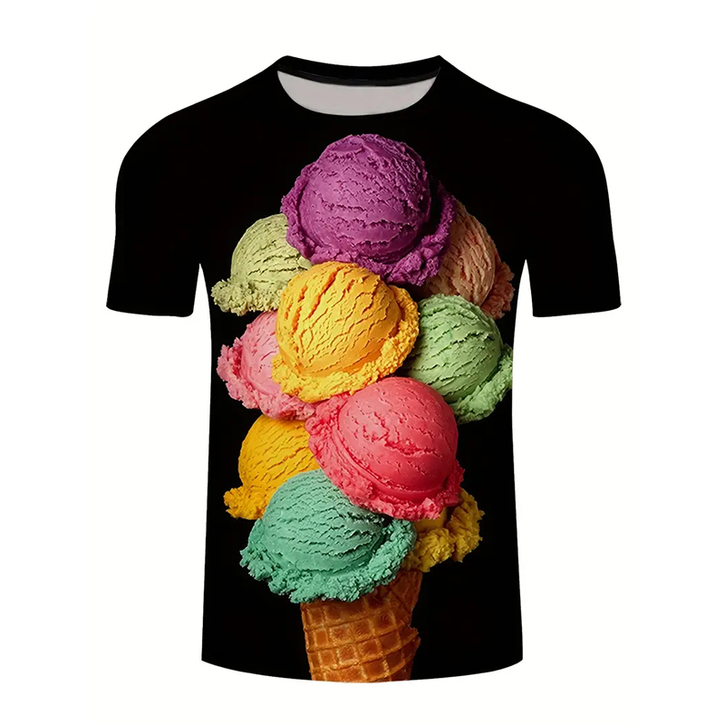 Ice Cream Color Fashion T-shir - Street Fashion Trends 2025 ulasan dan harga