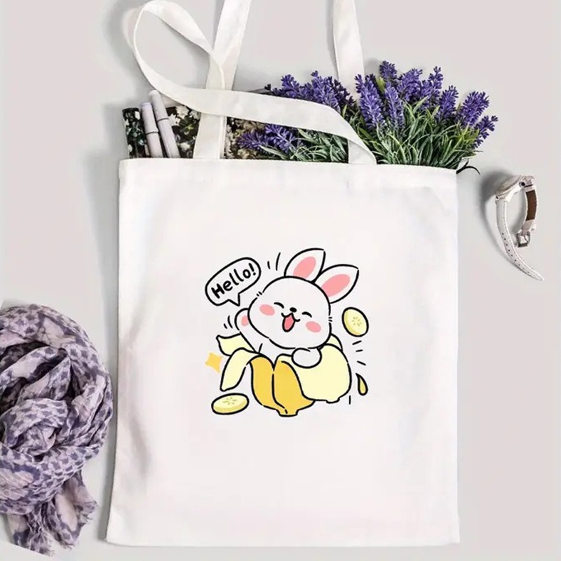 Cute Panda Print Canvas Tote B - Tote Bag Canvas Print ulasan dan harga