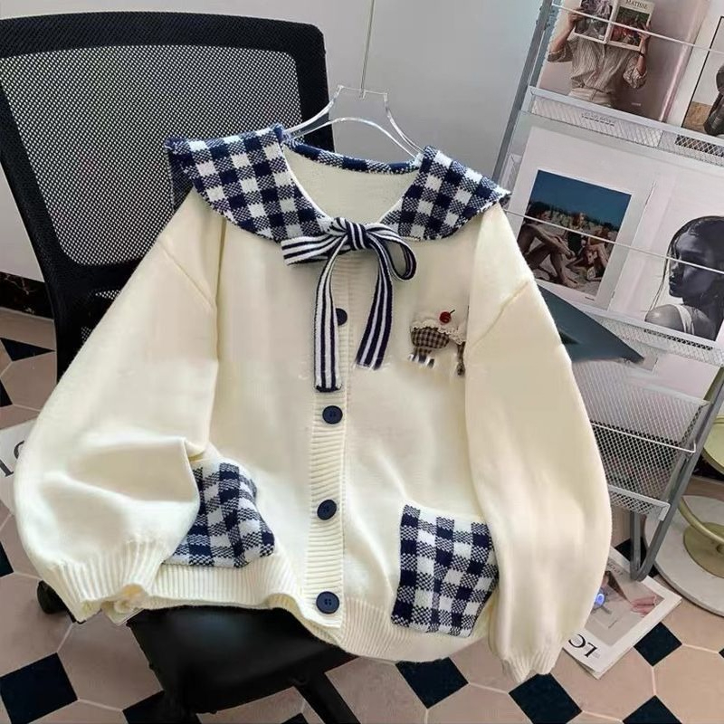 Retro Sweet Knitted Outerwear  - Japanese Street Fashion Female ulasan dan harga