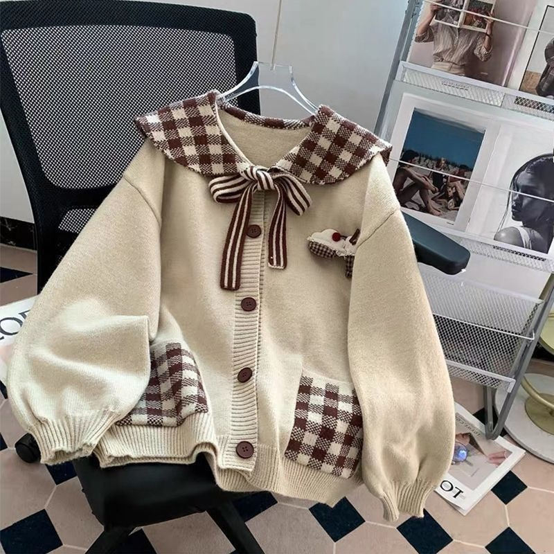 Retro Sweet Knitted Outerwear  - Japanese Street Fashion Female ulasan dan harga