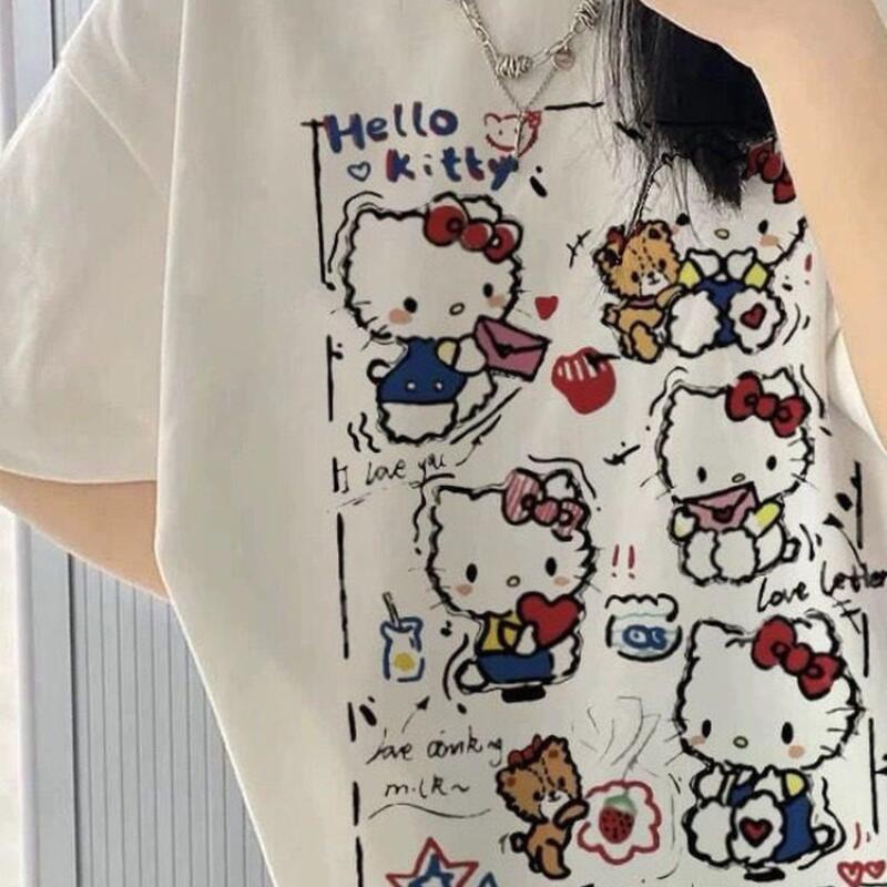 Short-Sleeved Summer Hello Kit - Street Fashion Women ulasan dan harga