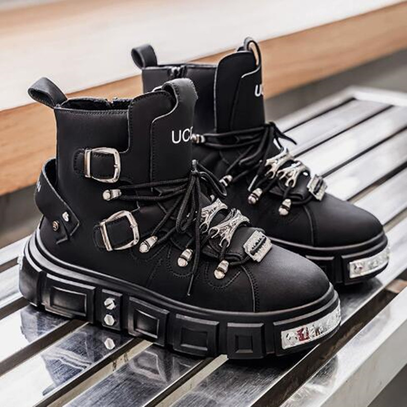Fashion Rivet Black High top S - Street Fashion Designers ulasan dan harga