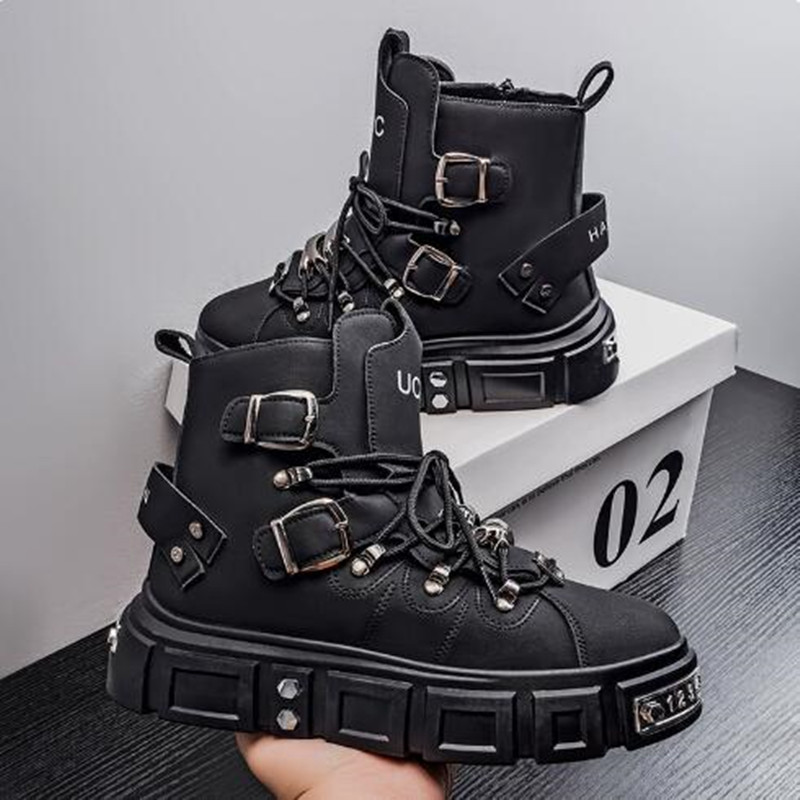Fashion Rivet Black High top S - Street Fashion Designers ulasan dan harga
