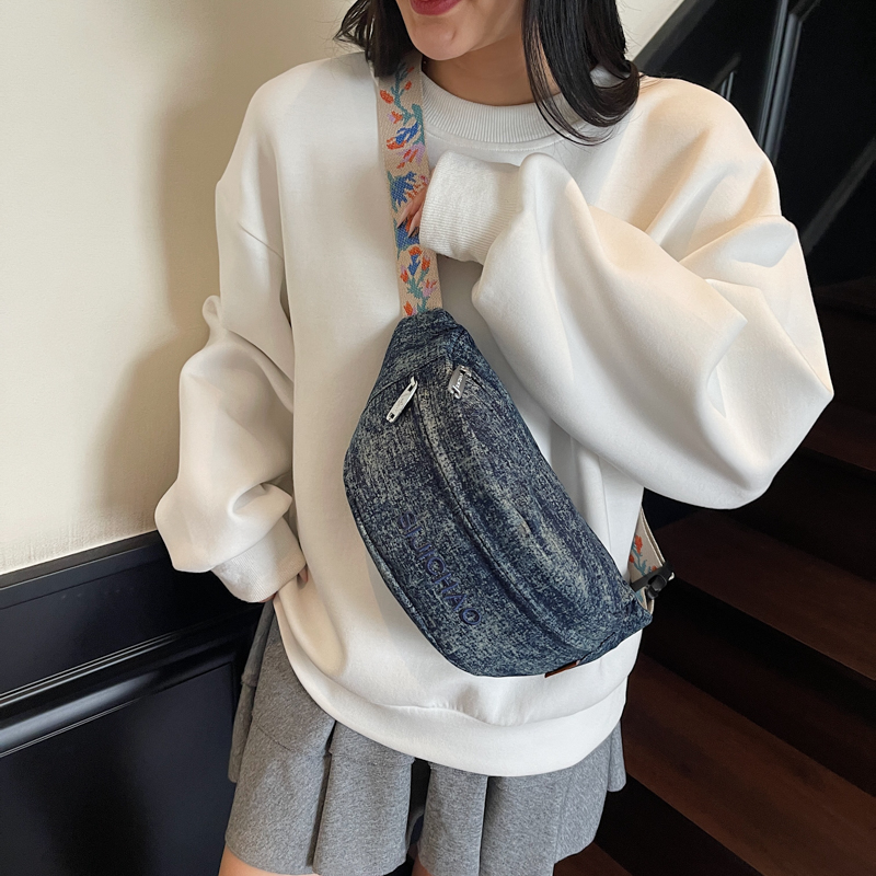 Denim Blue Chest Bags For Wome - Street Fashion Trends 2025 ulasan dan harga